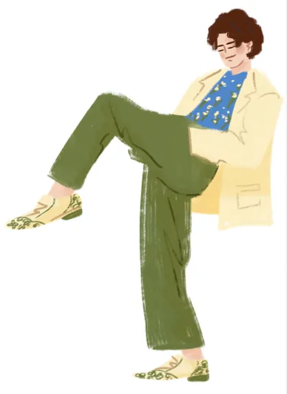 Illustration showing playful second-hand fashion and styling inspiration